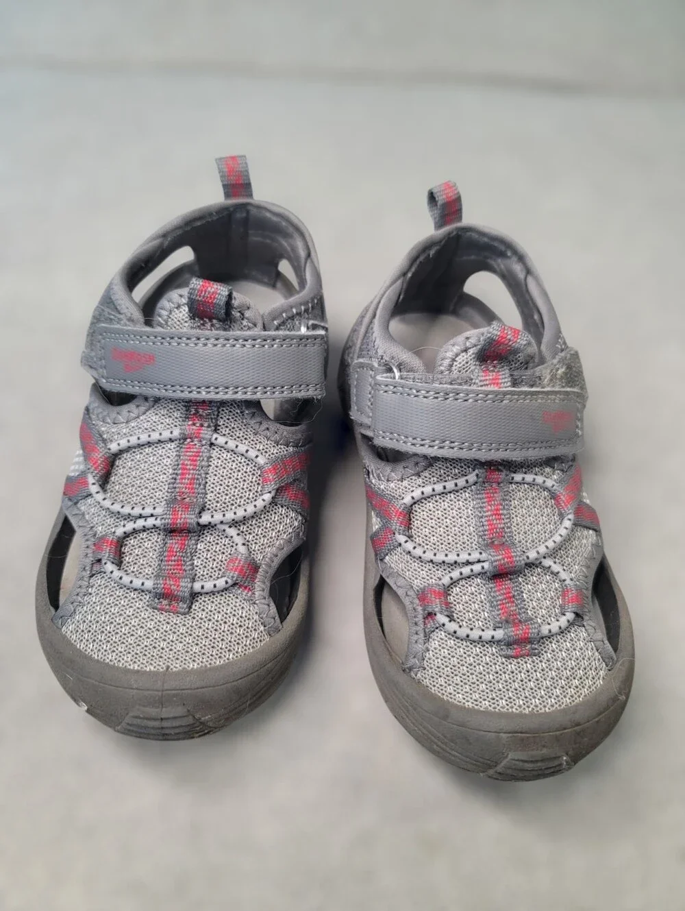 Oshkosh B'Gosh Abe Play Sandals Toddler Boys Gray Red Closed Toe Size 9